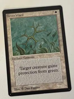 Magic the Gathering MTG Beta Green Ward NM- (Beta Bob) - Image 1