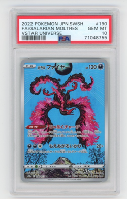Pokemon 2022 Galarian Moltres 190/172 AR VSTAR Universe Japanese GEM MT PSA 10 - Image 1