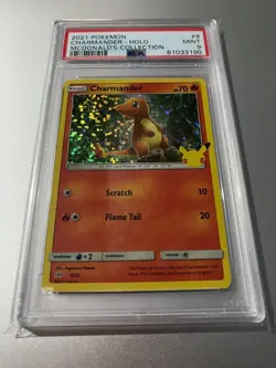 Pokemon Charmander PSA 9/25 McDonalds 25th Anniversary Holo Promo PSA 9 Mint - Image 1