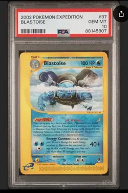 2002 Pokemon Expedition #37 Blastoise PSA 10 Gem Mint Rare - Image 1