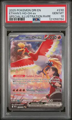 2025 Pokemon Destined Rivals Ethan's Ho-Oh EX #230 SIR PSA 10 GEM MINT - Image 1