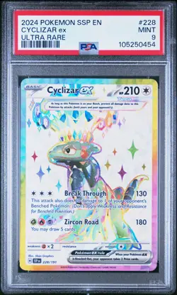 2024 Pokemon Ssp En-Surging Sparks #228 Cyclizar Ex Ultra Rare PSA 9 - Image 1