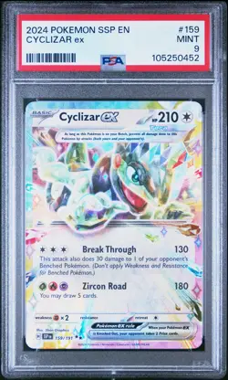 2024 Pokemon Ssp En-Surging Sparks #159 Cyclizar Ex PSA 9 - Image 1