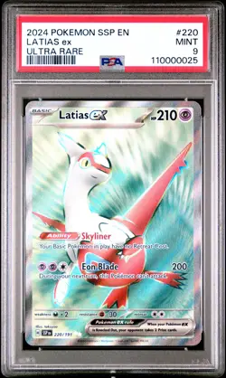 2024 Pokemon Ssp En-Surging Sparks #220 Latias Ex Ultra Rare PSA 9 - Image 1