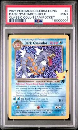 2021 Pokemon Celebrations Classic Collection #8 Dark Gyarados-Holo PSA 9 - Image 1