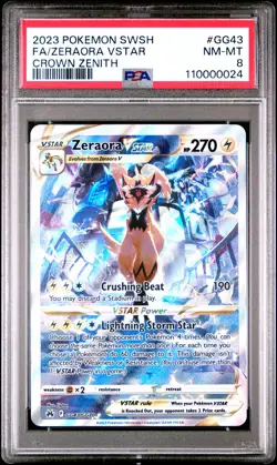 2023 Pokemon Sword And Shield Crown Zenith #GG43 Fa/Zeraora PSA 8 - Image 1