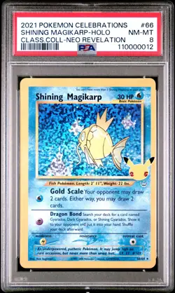 2021 Pokemon Celebrations Classic Collection #66 Shining Magikarp-Holo PSA 8 - Image 1