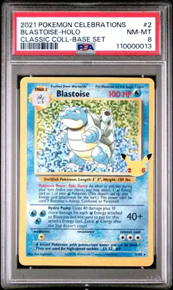 2021 Pokemon Celebrations Classic Collection #2 Blastoise-Holo PSA 8 - Image 1