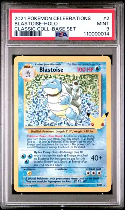 2021 Pokemon Celebrations Classic Collection #2 Blastoise-Holo PSA 9 - Image 1
