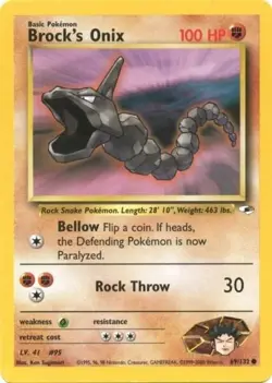 Brock's Onix - 69/132 - Gym Heroes - Pokemon TCG - MP - Unlimited - Image 1