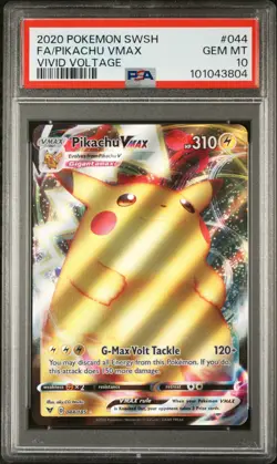 2020 Pokemon SWSH FA/Pikachu VMAX Vivid Voltage # 44 - PSA 10 Holo Full Art - Image 1