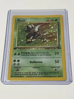 Pokemon Pinsir 09/64 1st Edition Jungle Holo Vintage Rare Excellent LP Card - Image 1