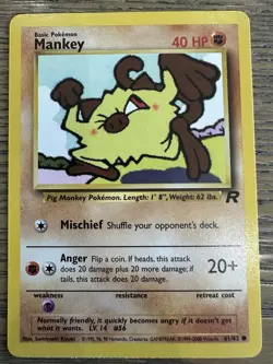 Pokemon Mankey 61/82 Team Rocket Regular Card - Image 1