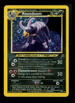 Houndoom 4/75 Neo Discovery 2001 SWIRL Holo Rare WOTC Pokemon Card TCG - Image 1
