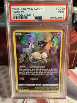 PSA 9 Mew Crown Zenith SWSH Galarian Gallery GG10/GG70 PSA 9 Pokemon Card - Image 1