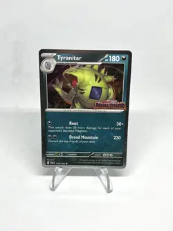 Pokemon TCG Tyranitar 135 S&V Paldea Evolved Stamped Cosmos Holo Promo Card - Image 1