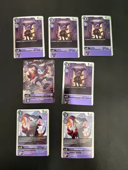 Impmon Digimon Foil Card Lot - INCLUDES: ST14-02 + EX2-039 + BT2-068 (7) Cards - Image 1
