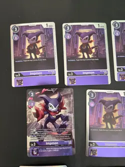Impmon Digimon Foil Card Lot - INCLUDES: ST14-02 + EX2-039 + BT2-068 (7) Cards - Image 2