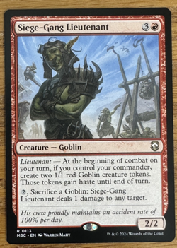 MTG Modern Horizons 3 Commander, Siege-Gang Lieutenant - Image 1