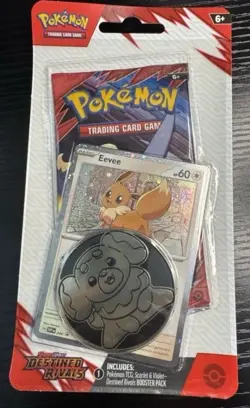 Pokemon Destined Rivals Checklane Blister-Eevee Promo-Factory Sealed - Image 1