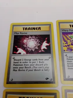 Lot of 6 1999 &99-2000 Pokemon Trainer Cards Max Revive ; Max Revive Trader More - Image 2