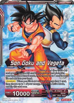 Son Goku and Vegeta BT6-001 UC Dragon Ball Super Card Game NM Leader - Image 1