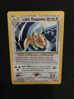 Light Dragonite 14/105 Pokemon Neo Destiny Unlimited Holo Rare Card WOTC LP/MP - Image 1