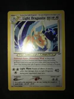 Light Dragonite 14/105 Pokemon Neo Destiny Unlimited Holo Rare Card WOTC LP/MP - Image 2