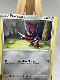 RARE CRIMPED ERROR CARD - PAWNIARD - CROWN ZENITH - POKEMON TCG - 091/159 - Image 2