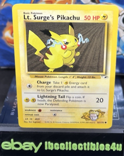 Pokemon Card Lt. Surge's Pikachu 081/132 Gym Heroes Regular 2000 WOTC NM F/S - Image 1