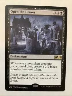 MTG M19: Open The Graves (Enchantment) Regular Rare 112/280 - Image 1