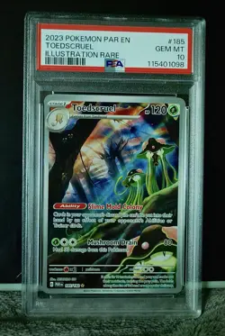 2023 POKEMON PAR EN-PARADOX RIFT ILLUSTRATION RARE #185 TOEDSCRUEL PSA 10 - Image 1