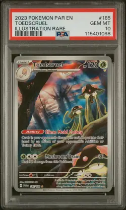 2023 POKEMON PAR EN-PARADOX RIFT ILLUSTRATION RARE #185 TOEDSCRUEL PSA 10 - Image 2