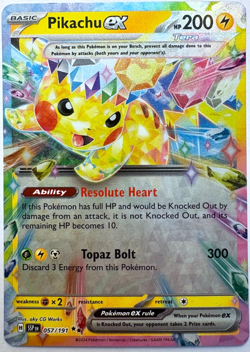 Pikachu EX Surging Sparks 57/191 Pokemon Card Double Rare Holo NM/M - Image 1