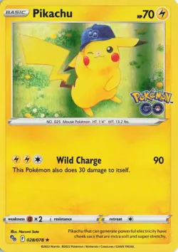 Pokemon TCG Pokemon Go Pikachu Holo Rare 028/078 NM - Image 1