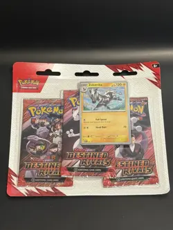 Destined Rivals Zebstrika 3-Pack Blister - Pokemon TCG - New & Sealed - Image 1