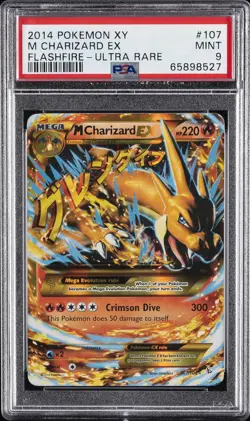 2014 POKEMON XY FLASHFIRE ULTRA RARE #107 M CHARIZARD EX PSA 9 - Image 1