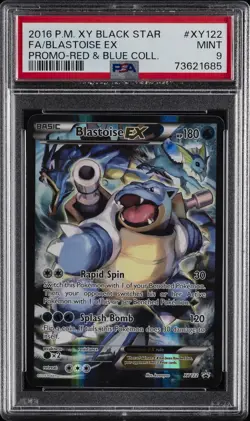 2016 POKEMON XY BLACK STAR PROMO RED & BLUE COLL FULL ART/BLASTOISE EX PSA 9 - Image 1