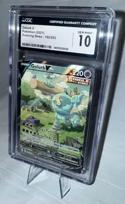 2021 Pokemon Evolving Skies #182 Golurk V - Ultra Rare Holo (CGC 10 GEM MINT) - Image 3