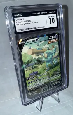2021 Pokemon Evolving Skies #182 Golurk V - Ultra Rare Holo (CGC 10 GEM MINT) - Image 4
