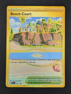 Beach Court 263/182 Holo Hyper Rare Pokemon TCG SV04 Paradox Rift - Image 1