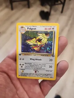Pokemon Pidgeot Holo Trading Card 80 HP Wing Attack Hurricane 1st Edition - Image 1