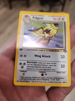 Pokemon Pidgeot Holo Trading Card 80 HP Wing Attack Hurricane 1st Edition - Image 3