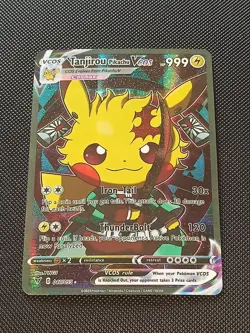 PIKACHU POKEMON TANJIROU TANJIRO DEMON SLAYER PIKA CARTE CARD HOLO PRISM FLASH - Image 1