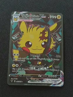 PIKACHU POKEMON TANJIROU TANJIRO DEMON SLAYER PIKA CARTE CARD HOLO PRISM FLASH - Image 4