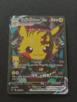 PIKACHU POKEMON TANJIROU TANJIRO DEMON SLAYER PIKA CARTE CARD HOLO PRISM FLASH - Image 5
