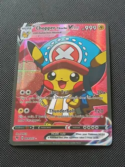 CHOPPER ONE PIECE LUFFY PIKACHU POKEMON COSPLAY CARTE CARD NEW HOLO PRISM MANGA - Image 1