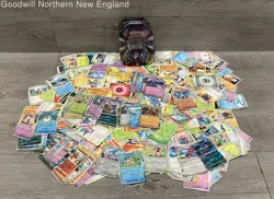 2LB Lot of Various Pokemon Cards Incl Holo & Japanese TCG CCG in Collectible Tin - Image 1