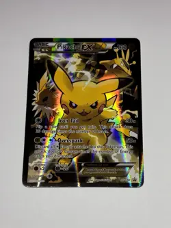 Pokemon Card TCG: Pikachu EX XY124 Full Art Holo XY Black Star Promo RARE LP - Image 1