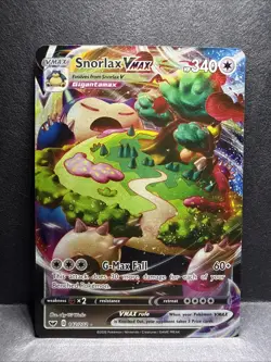 Pokemon Snorlax VMAX 142/202 Sword & Shield Full Art Ultra Rare Holo Card NM - Image 1